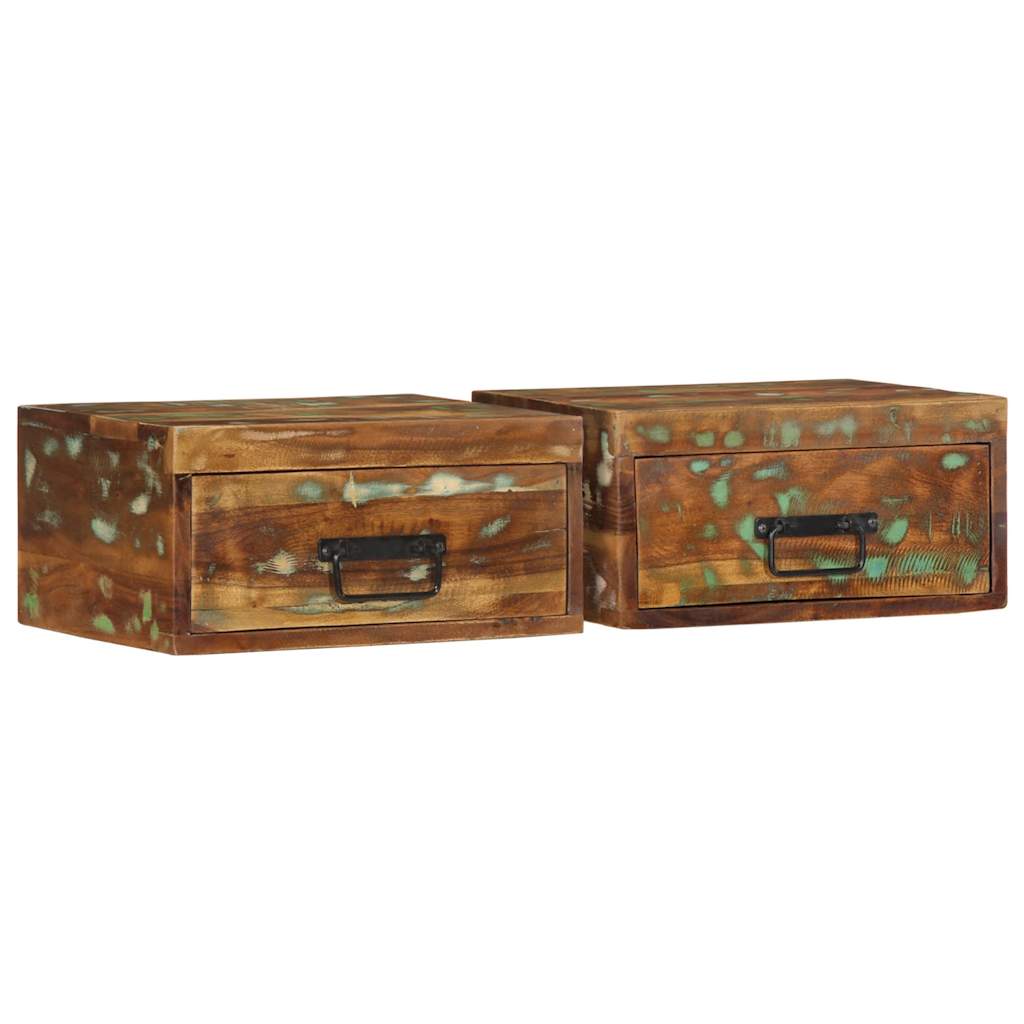 Прикроватные тумбочки навесные, 2 шт, массив дерева