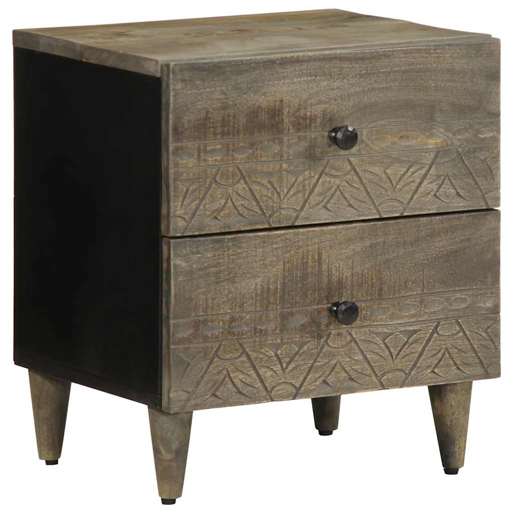 Прикроватная тумбочка светло-серая 40x33x46 см из массива манго