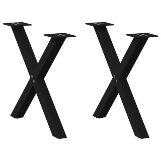 Ножки для кофейного столика, X-образные, 2 шт, черные, 38 x (42–43) см, стальные
