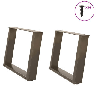 kohvilaua jalad U-kujulised 2 tk, naturaalne teras, 60 x (42–43) cm, teras