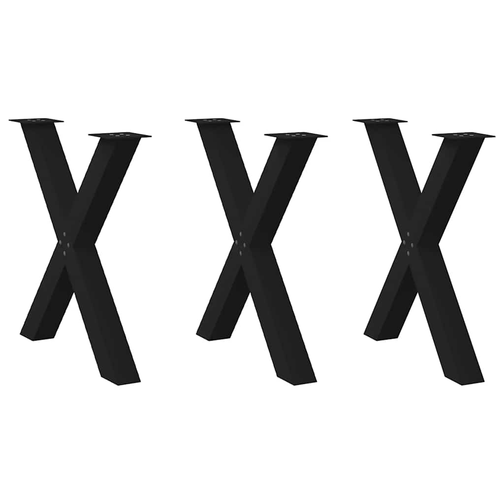 Ножки для обеденного стола, 3 шт, черные, 70 x (72–73) см, стальные