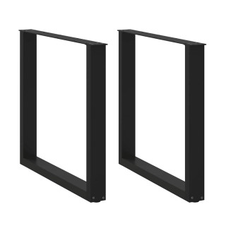 Ножки для обеденного стола U-образные, 2 шт, черные, 90 x (72–73) см, стальные