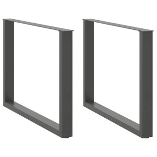 U-образные ножки для обеденного стола, 2 шт, антрацитовый серый, 100 x (72-73) см, сталь