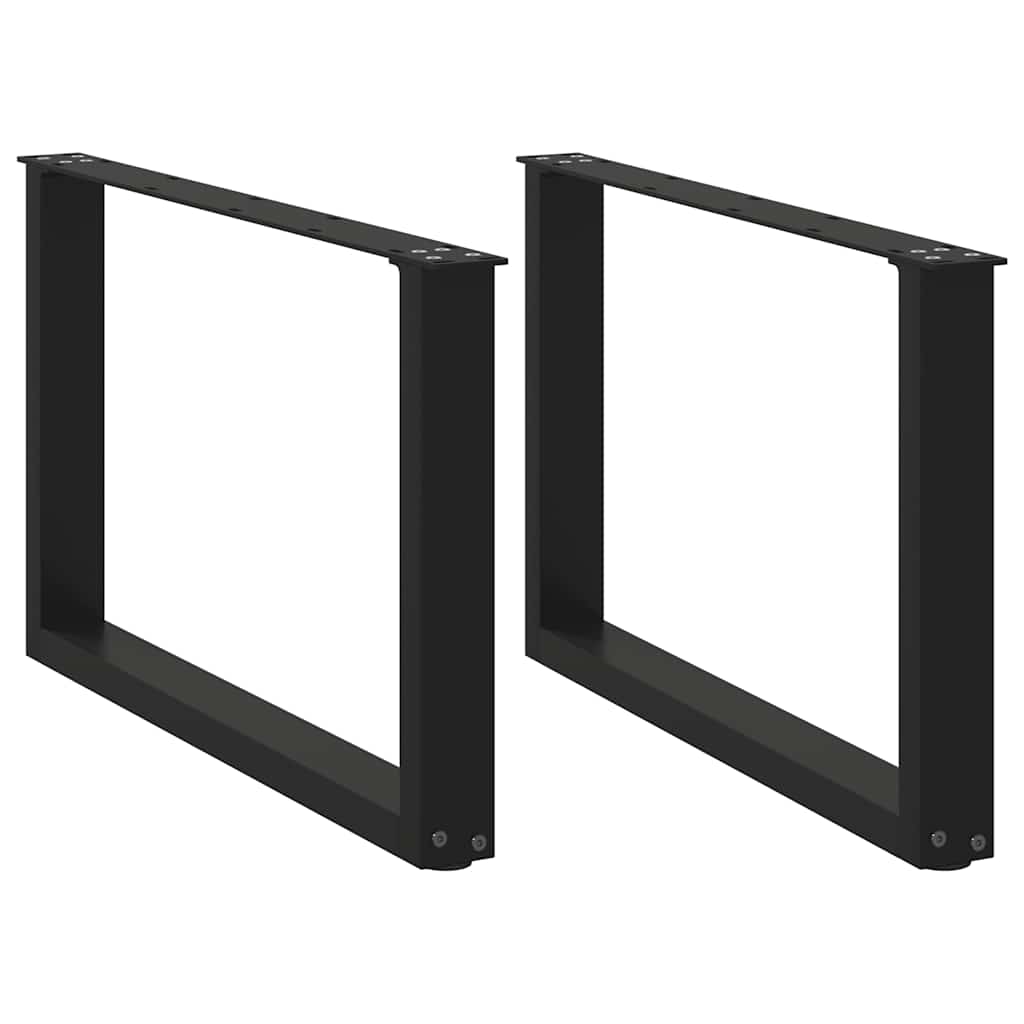 U-образные ножки для кофейного столика, 2 шт., черные, 60 x (42-43) см, стальные