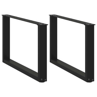 U-образные ножки для кофейного столика, 2 шт., черные, 60 x (42-43) см, стальные