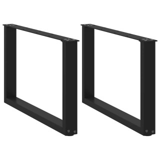 kohvilaua jalad U-kujulised 2 tk mustad 70 x (42-43) cm terasest