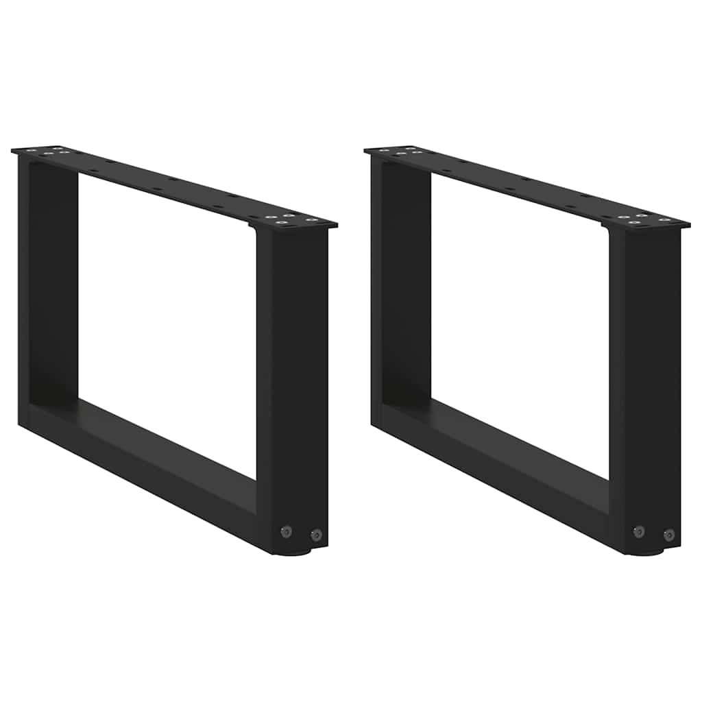 U-образные ножки для кофейного столика, 2 шт., черные, 60 x (30-31) см, стальные