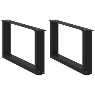 U-образные ножки для кофейного столика, 2 шт., черные, 60 x (30-31) см, стальные