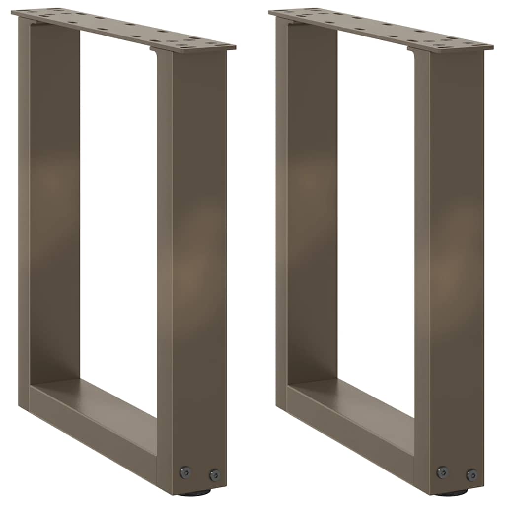 Ножки для кофейного столика U-образные 2 шт, натуральная сталь, 28 x (42–43) см, сталь