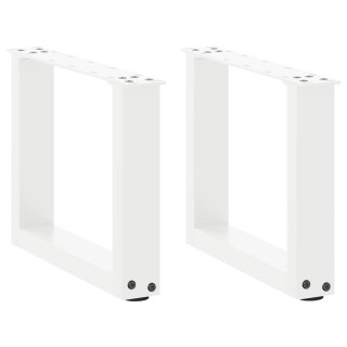 Ножки журнального столика U-образные 2 шт. Белые 30x(30-31) см Сталь