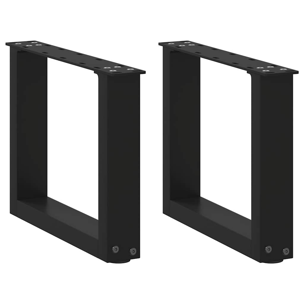 Ножки журнального столика, П-образные, 2 шт., черные, 30x(30-31) см, сталь