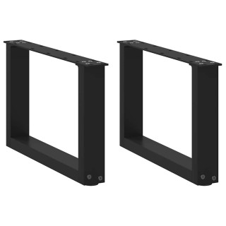 U-образные ножки для кофейного столика, 2 шт, черные, 50 x (30-31) см, стальные