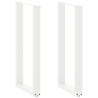 Ножки журнального столика, П-образные, 2 шт., белые, 50x(100-101) см, сталь