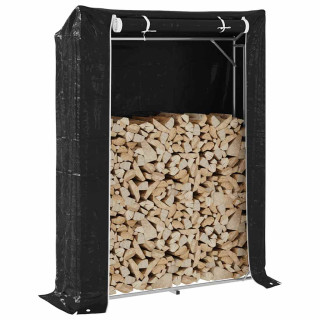 Дровяной стеллаж с дождевиком, 150x40x200 см, оцинкованная сталь