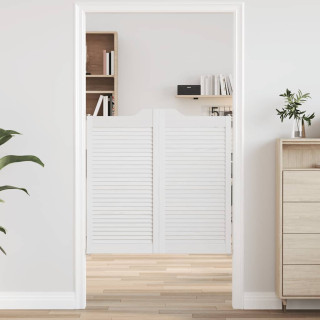 Распашные двери жалюзийные 1-парные белые 100x100 см