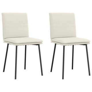 Комплект обеденных стульев 2 шт, кремовый, бархат
