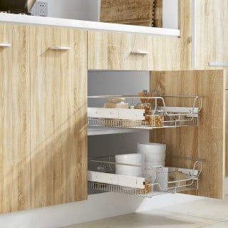 väljatõmmatavad traatkorvid, 2 tk, hõbedane 500 mm