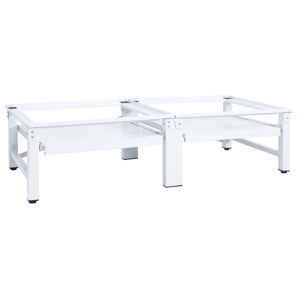 topelt pesumasina ja kuivati alus riiulitega, valge