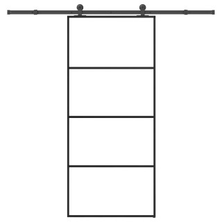 liuguks tarvikutega, 90 x 205 cm, ESG-klaas ja alumiinium