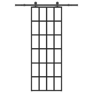 раздвижная дверь с аксессуарами, 76 x 205 см, стекло ESG и алюминий