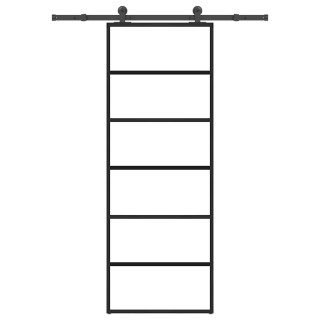 раздвижная дверь с аксессуарами, 76 x 205 см, стекло ESG и алюминий