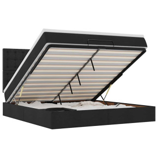 Ottomani voodiraam madratsiga, must, 160x200 cm , kangas