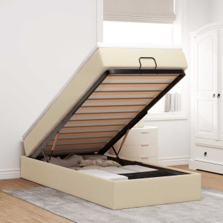 Каркас пуфа с матрасом, кремовый, 80x200 см, ткань