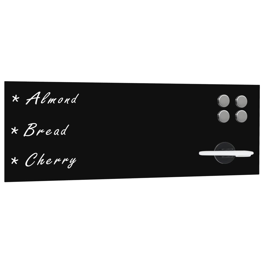 Настенная черная магнитная доска, стекло 60 х 20 см