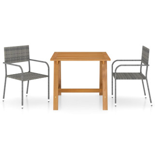 3-osaline aiamööblikomplekt, hall