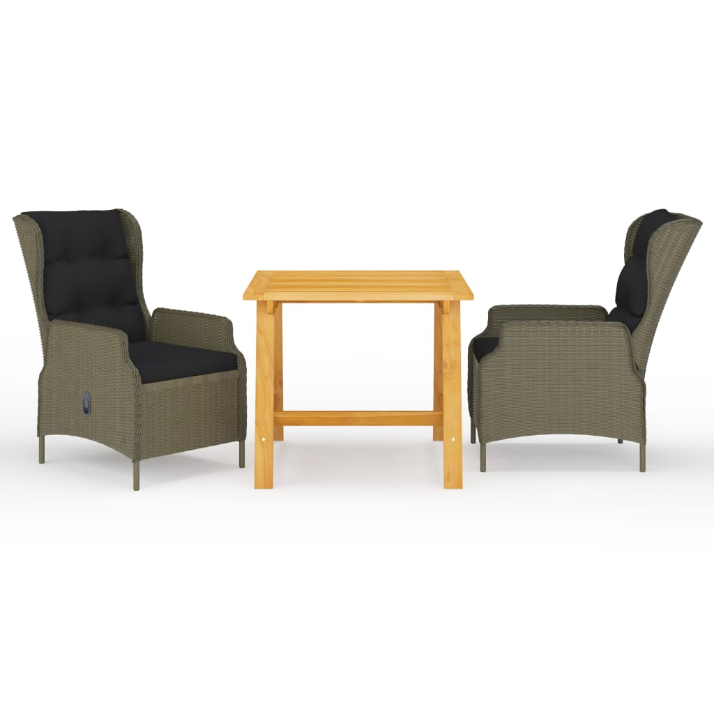 Комплект садовой мебели из 3-х предметов, коричневый