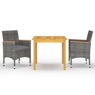 3-osaline aiamööblikomplekt, hall