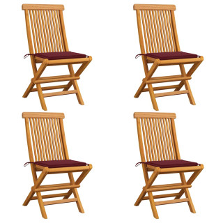 aiatoolid veinipunaste istmepatjadega, 4 tk, tiikpuu