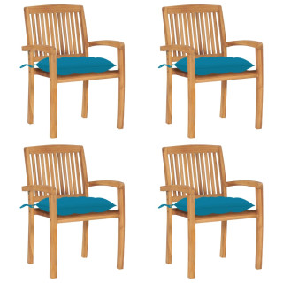 virnastatavad patjadega aiatoolid, 4 tk, tiikpuit