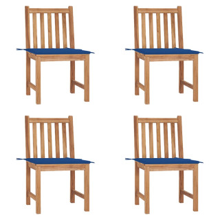 садовые стулья с подушками, 4 шт, тик