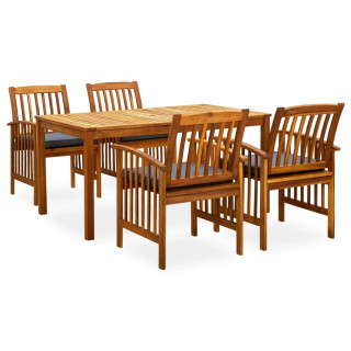 30580885 Piece Garden Dining Set with Cushions Solid Acacia Wood (45962+2x312130)