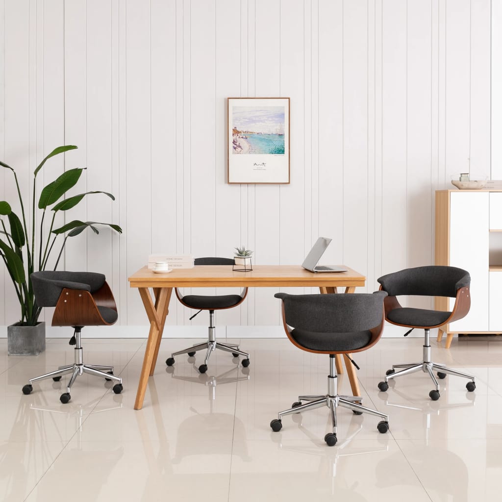 pööratavad söögitoolid 4 tk, hall, kangas