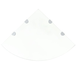 Угловые полки 2 шт. с хромированными держателями, прозрачное стекло 45x45 см