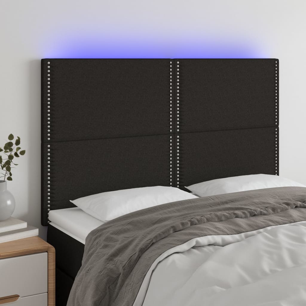 LED-voodipeats, must, 144x5x118/128 cm, kangas