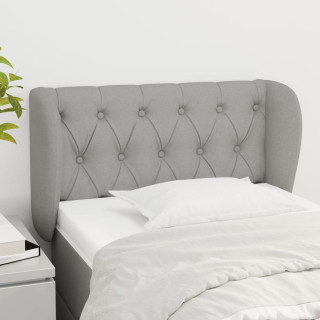 Изголовье с бортиками, светло-серое, 83x23x78/88 см, ткань
