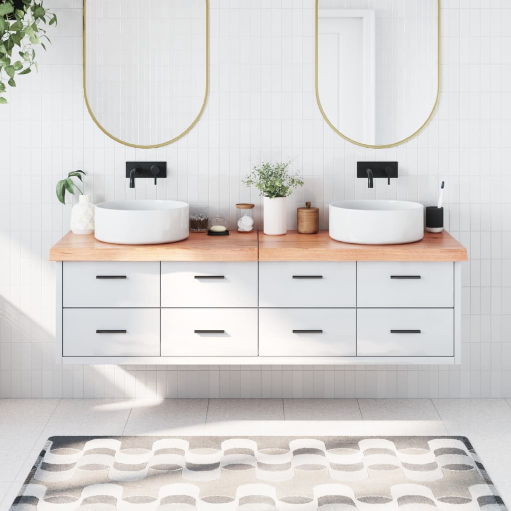 vannitoa tasapind, helepruun, 180 x 60 x (2-6) cm, täispuit