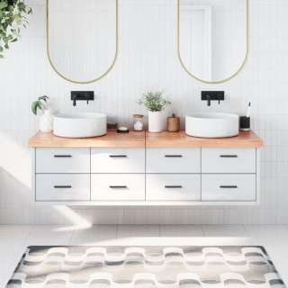 столешница для ванной комнаты, светло-коричневая, 180 x 60 x (2-6) см, массив дерева