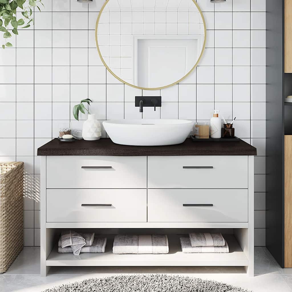 vannitoa tasapind, tumepruun, 100x40x(2-6)cm töödeldud täispuit