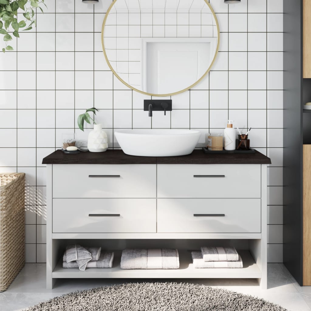 vannitoa tasapind, tumepruun, 120x40x(2-4)cm töödeldud täispuit