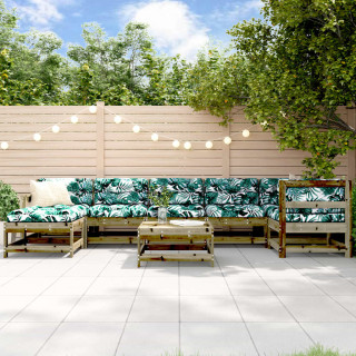 8-osaline aiamööbli komplekt patjadega, immutatud männipuit