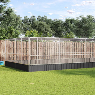 Вольер для птиц с расширением, серебристый, 832x414x212 см, сталь