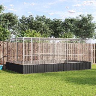 Вольер для птиц с расширением, серебристый, 518x307x212 см, сталь