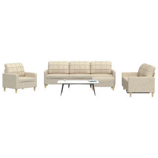 4-osaline diivanikomplekt jalapingiga, kreemikas kangas