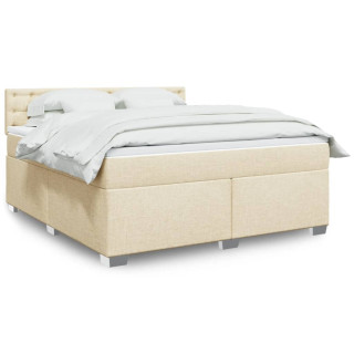 континентальная кровать с матрасом, кремовая, 180x200 см, ткань