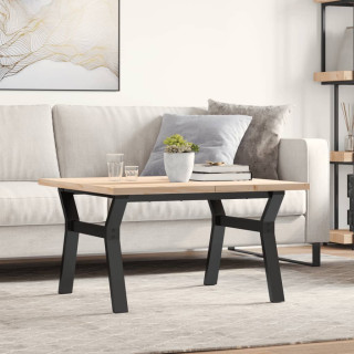 kohvilaud, Y-raam, 80 x 80 x 45,5 cm, männipuit ja teras