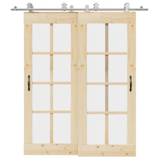 Комплект фурнитуры для раздвижной двери, 200 см, нержавеющая сталь, серебристый